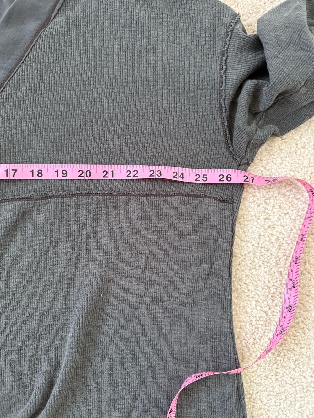 Free People Charcoal Gray Waffle-Knit Top - Picture 8 of 12